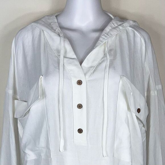 Heyson Dolman Sleeve Hooded Blouse with Drawstring Waist - Picture 2 of 13